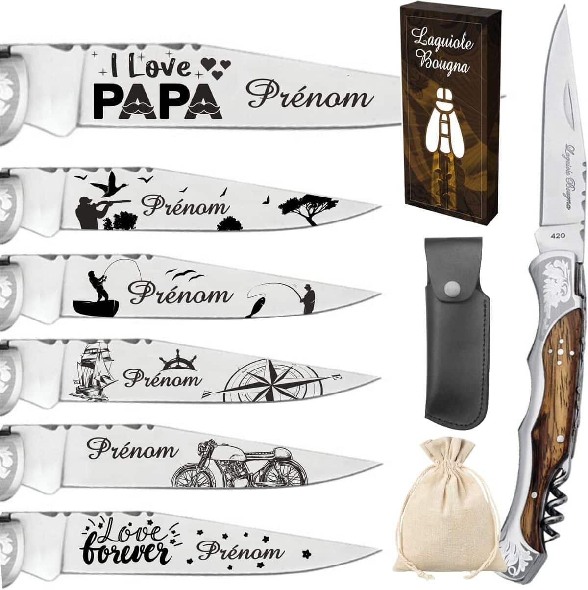 Test Couteau Laguiole Bougna: gravure Personnalisée et Tire-Bouchon intégré