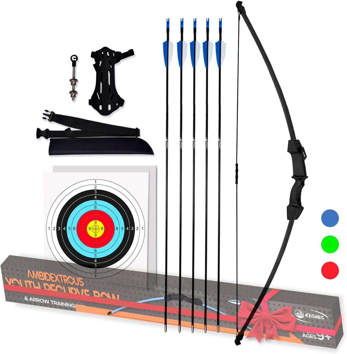 Arc De Chasse Adulte Arc Récurvé Takedown 57 Pouces - 40 Lbs Ambidextre Avec Fl Ches Et Cible 1003014