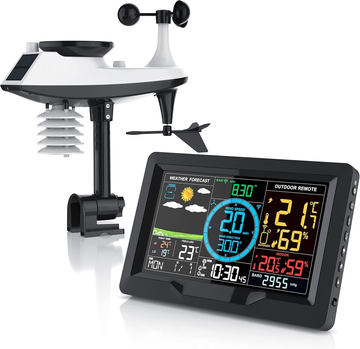 Test de la station météo Brandson 5en1 : radio réveil et capteur extérieur