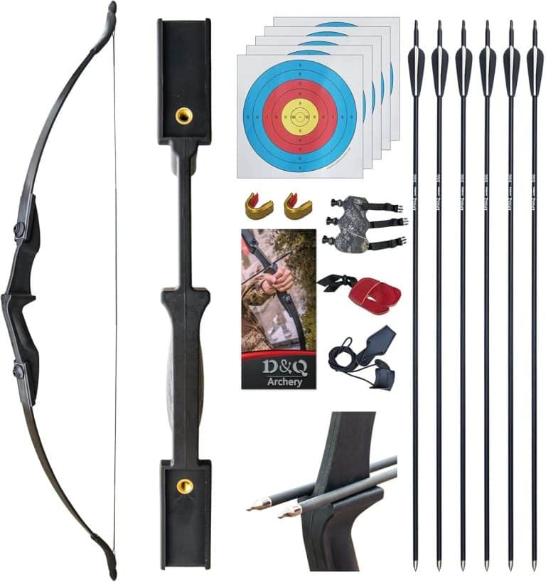arc recurve chasse américain 60 25 60lbs démontable en bois