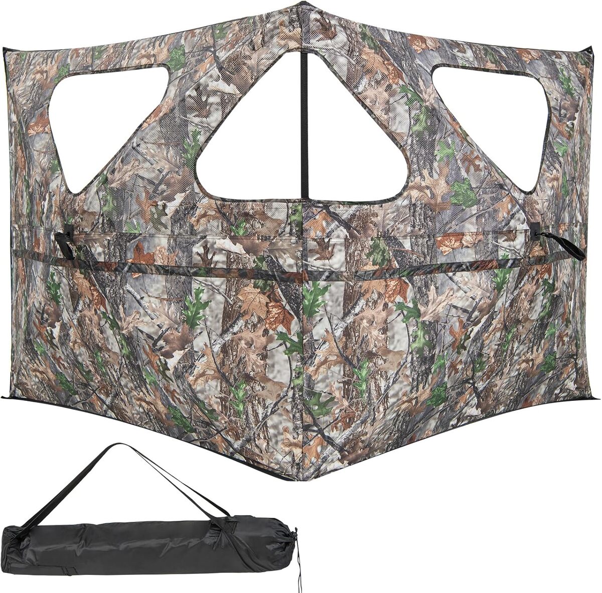 Test de la tente de chasse escamotable Costway : vue dégagée à 360°