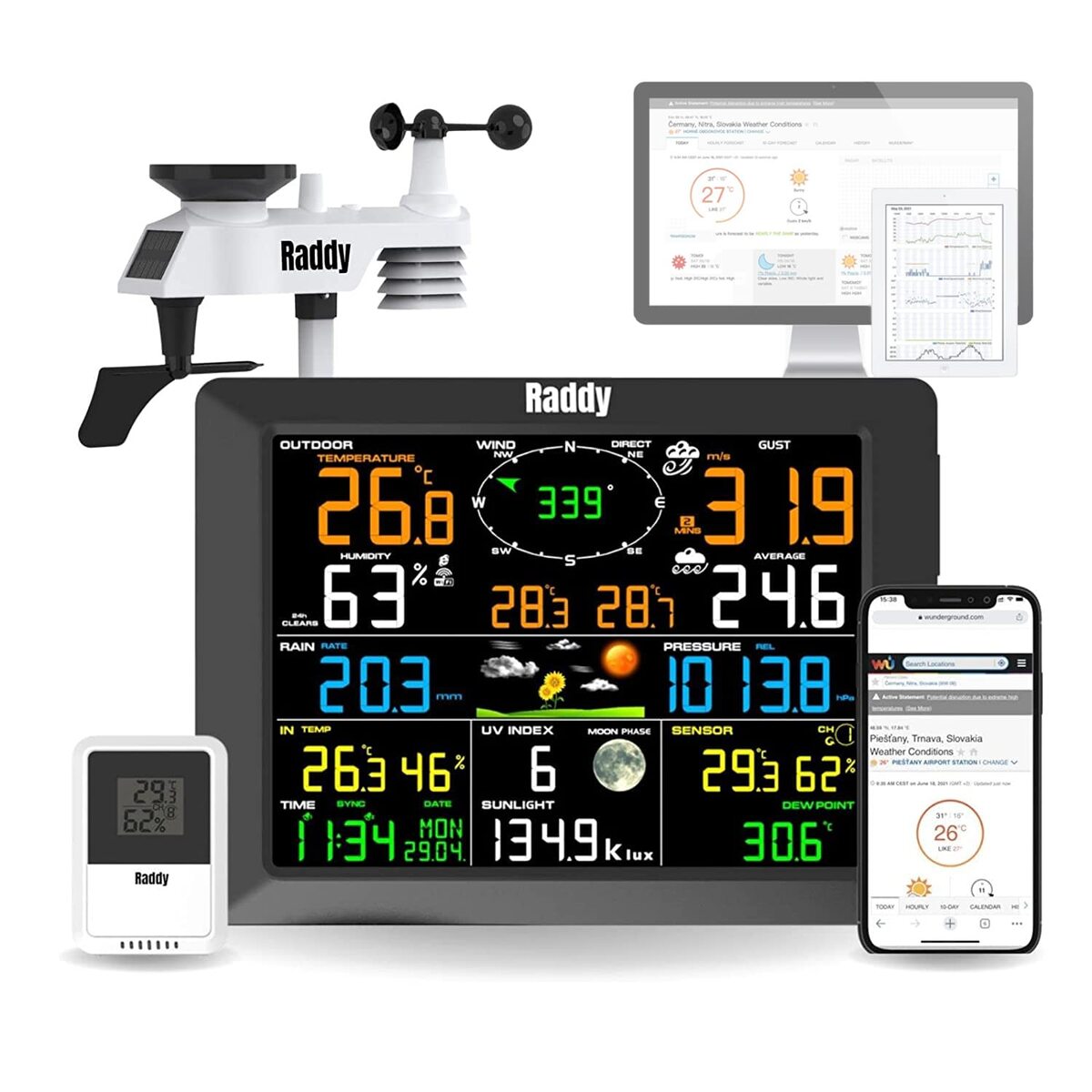 Test Raddy WF-100C : station météo 14 en 1 efficace