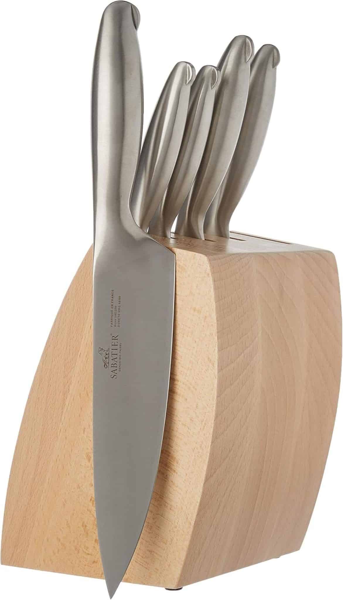 Test du bloc hêtre Lion Sabatier avec 5 couteaux Fuso