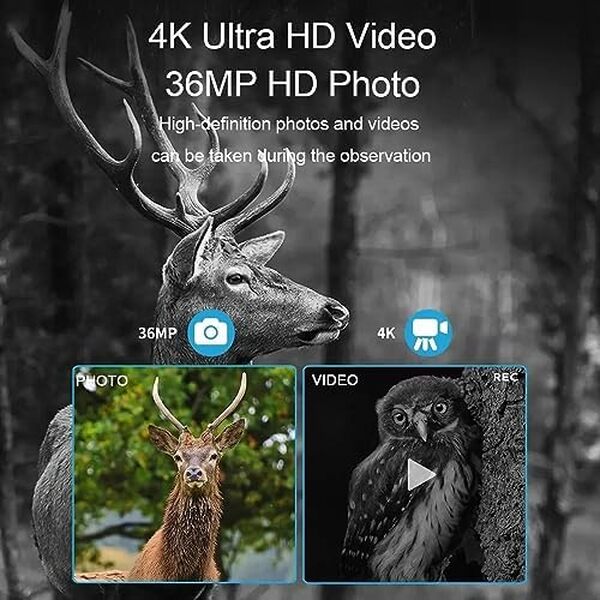 ACEXIER Jumelles à vision nocturne 4K Appareil photo infrarouge numérique Chasse Camping Télescope Zoom 8X Lunettes de vision nocturne d'extérieur