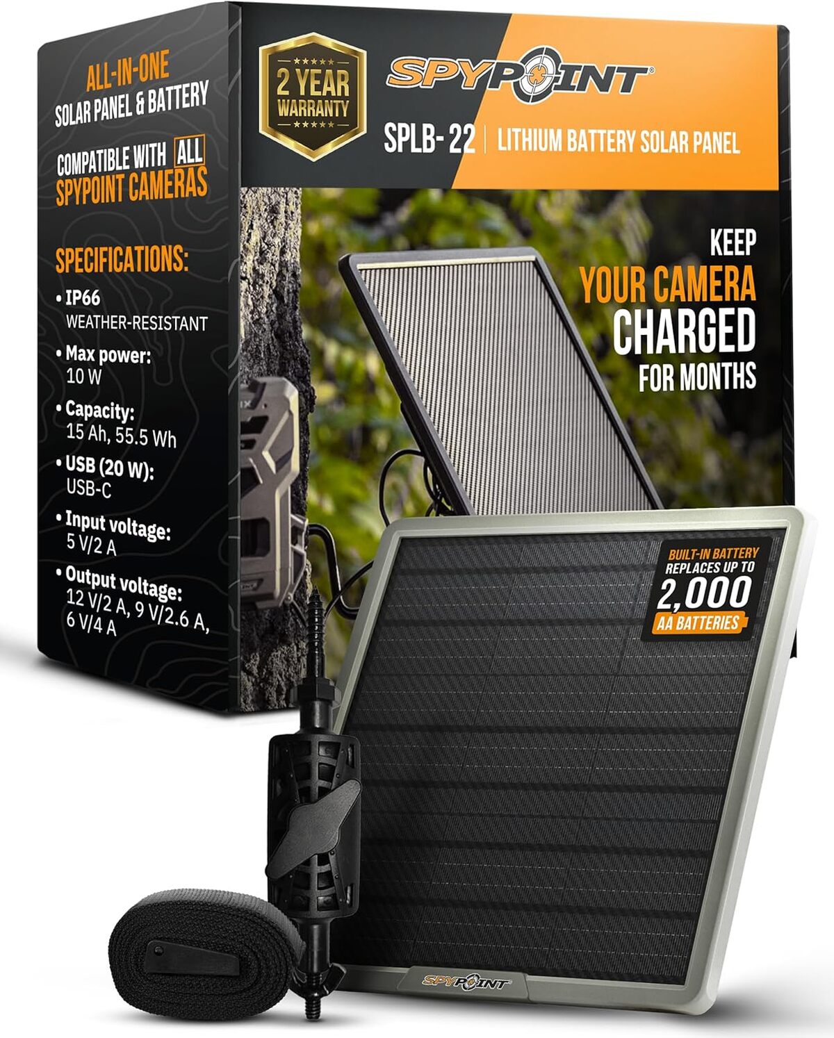 Test : panneau solaire Spypoint SPLB-22 avec batterie embarquée