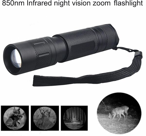 ZYUNMALL Lampe torche infrarouge 850 NM, utilisée avec les appareils de vision nocturne, lunettes et monoculaires