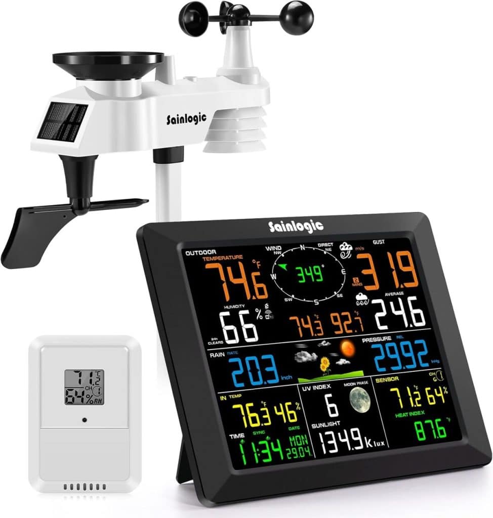 Test de la station météo WiFi Sainlogic : grand écran couleur et capteur extérieur