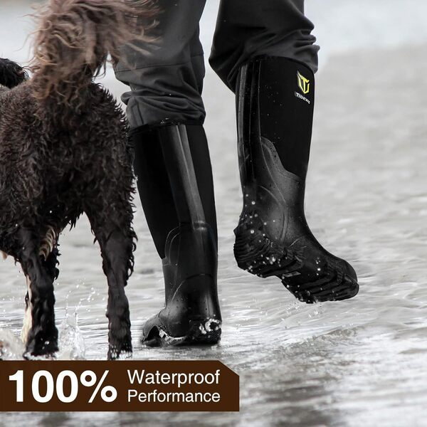 TIDEWE Bottes en caoutchouc pour homme, multi-saisons, imperméables avec tige en acier, néoprène de 6 mm, bottes de chasse d'extérieur (noir, marron, Realtree Edge Camo et Next Camo G2)