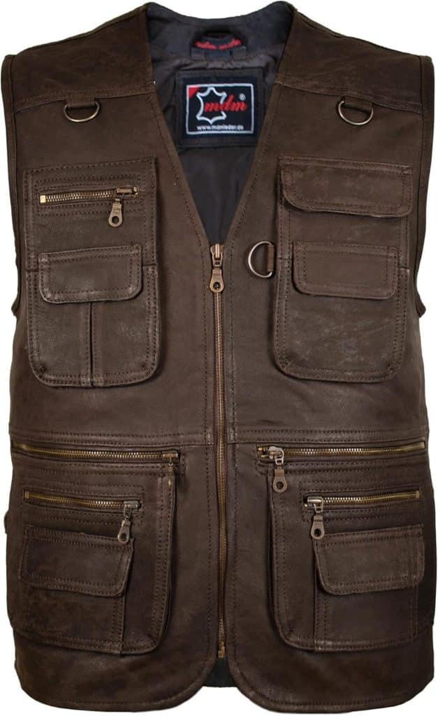 Test : veste de chasse en cuir MDM marron - taille XL