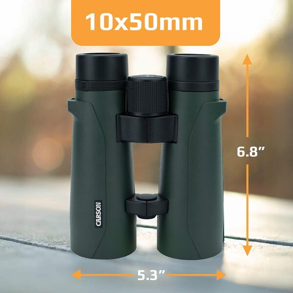 Carson jumelles Série RD 10x50 mm HD complètes et étanches à double pont (RD-050)