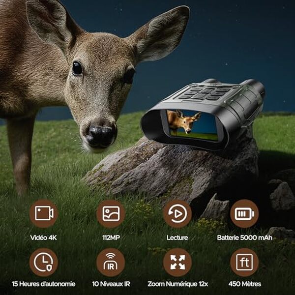 Découvrez notre test complet des jumelles nocturnes 4K 112MP : des performances inégalées pour la chasse et le camping. Profitez d'une vision claire, même dans l'obscurité totale.