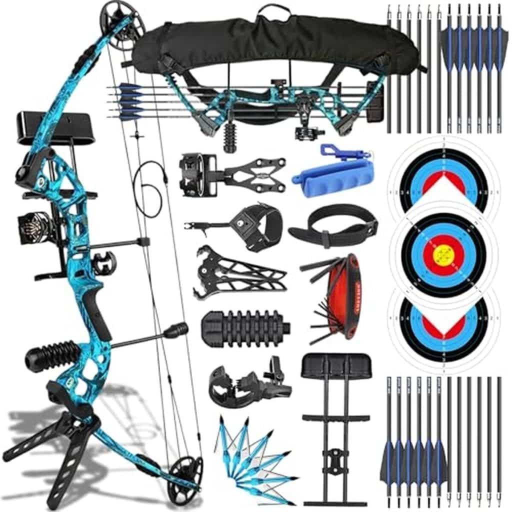 Test : zshjgjr arc à poulies 34 pouces 40 lbs pour chasse et tir