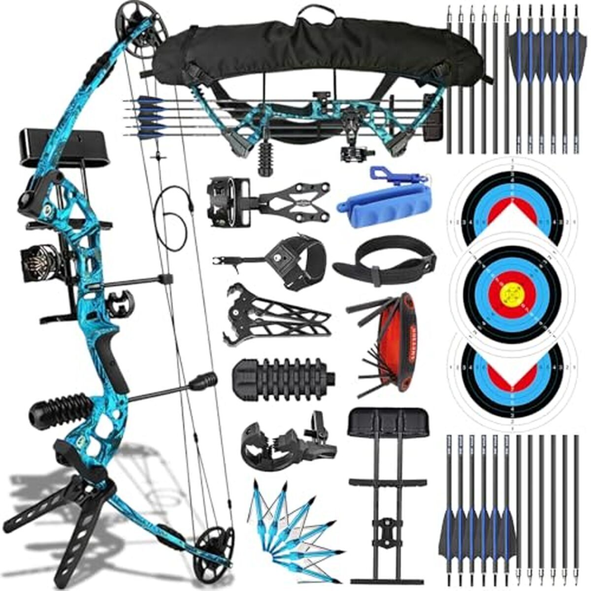 Test : zshjgjr arc à poulies 34 pouces 40 lbs pour chasse et tir