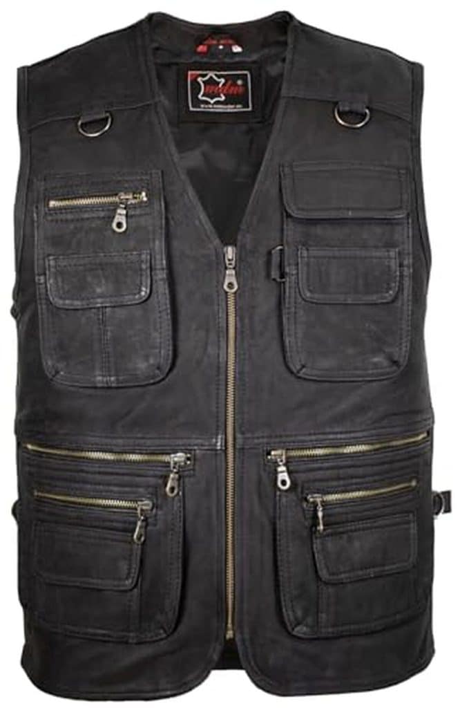 Test : mdm gilet en cuir 6XL noir pour toutes vos activités