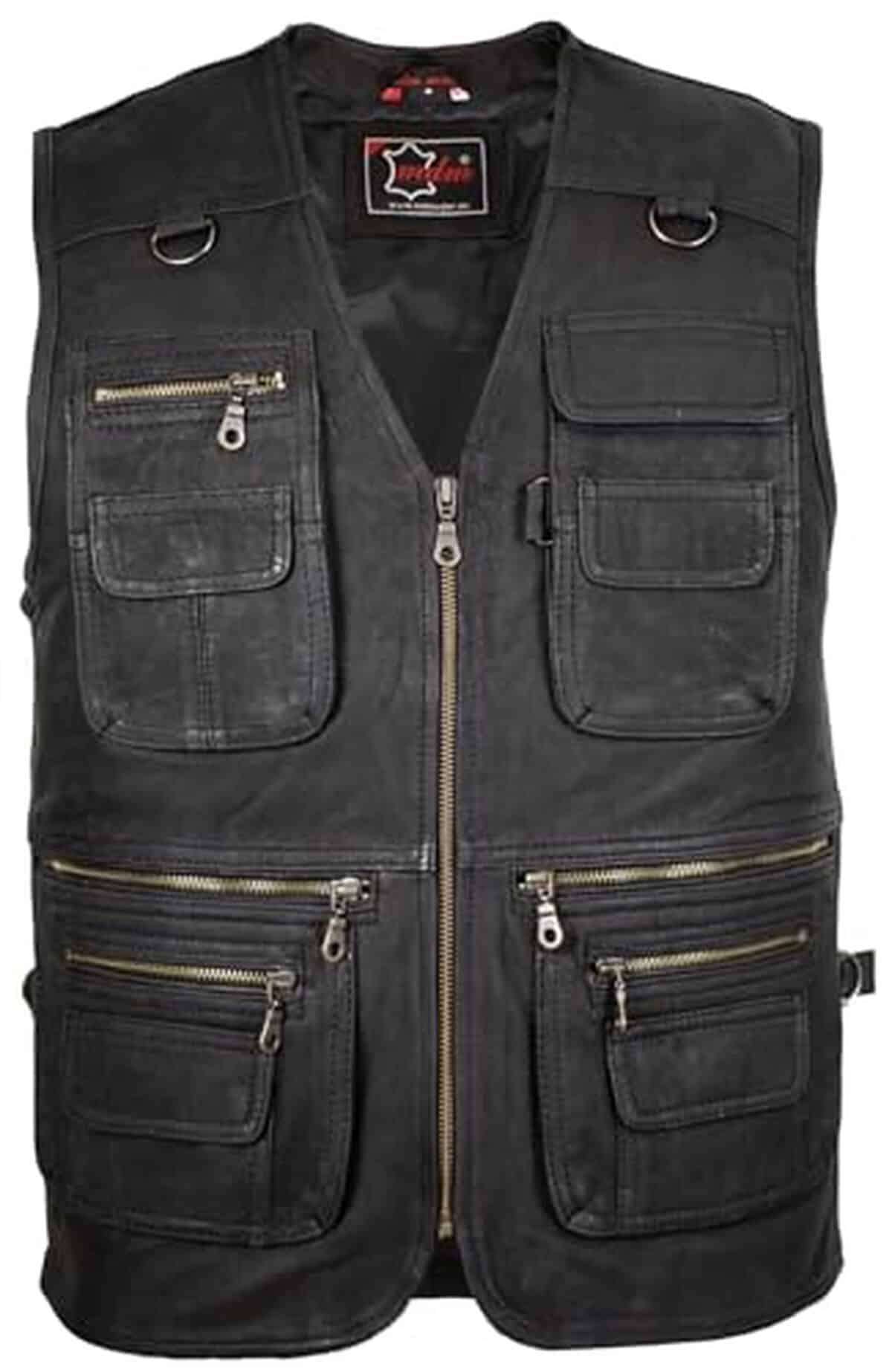 Test : mdm gilet en cuir 6XL noir pour toutes vos activités